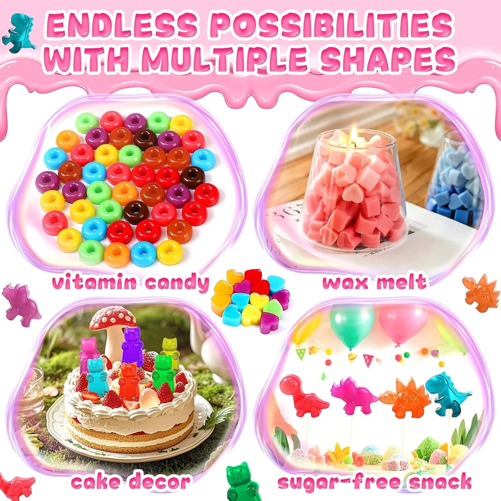 Gummy Candy - Herzförmige Gummibärchen-Schokoladenform, Mini-Gummibärchenform mit 2 Pipetten,