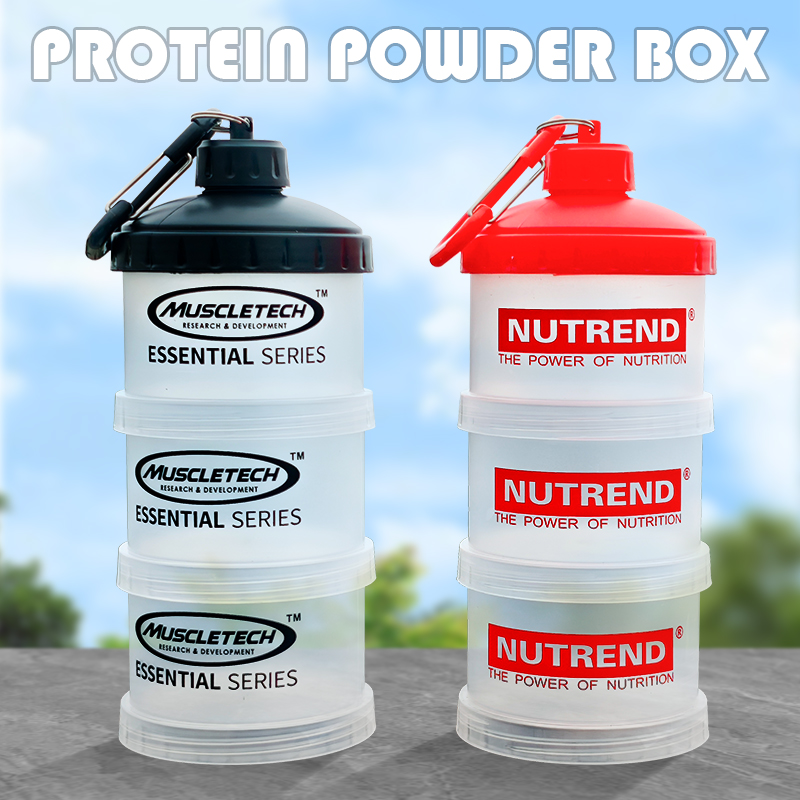 Healthy Snacks Food - 3-Schicht-Portable Protein-Pulver-Box Trichter Pulver-Box Fitness Ergänzung