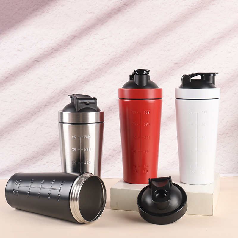 Protein Bar - 500 ml/750 ml Edelstahl-Proteinpulver-Shaker-Flasche mit Stahlkugel