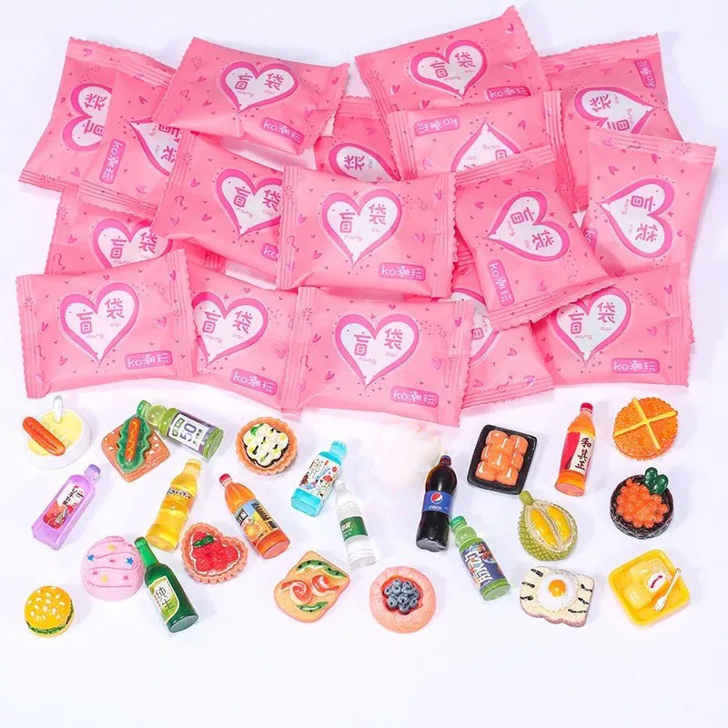 Food Snacks Drinks - Zufällige Stilrichtung Taschen-Miniatur-Lebensmittel-Spielzeug Mini-Modell-Spielzeuge Simulation Supermarkt-Snacks