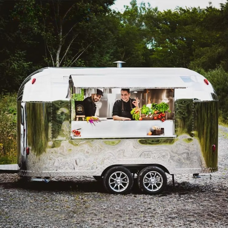 Popcorn - Food Truck Anhänger Mobiler Eiswagen Edelstahl