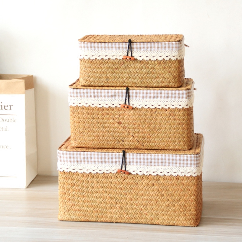 Algen gewebte Box Graskorb mit – Seaweed Snack Bewertung und Preis
